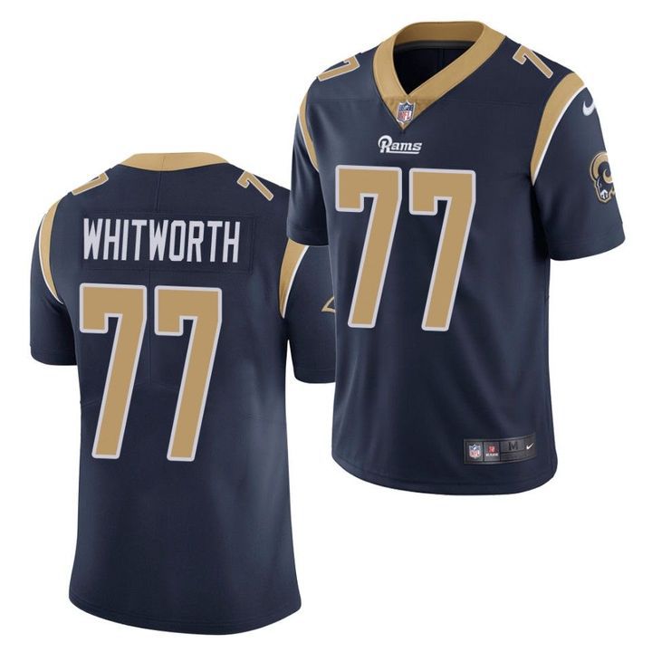 Men Los Angeles Rams #77 Andrew Whitworth Nike Navy Limited NFL Jersey